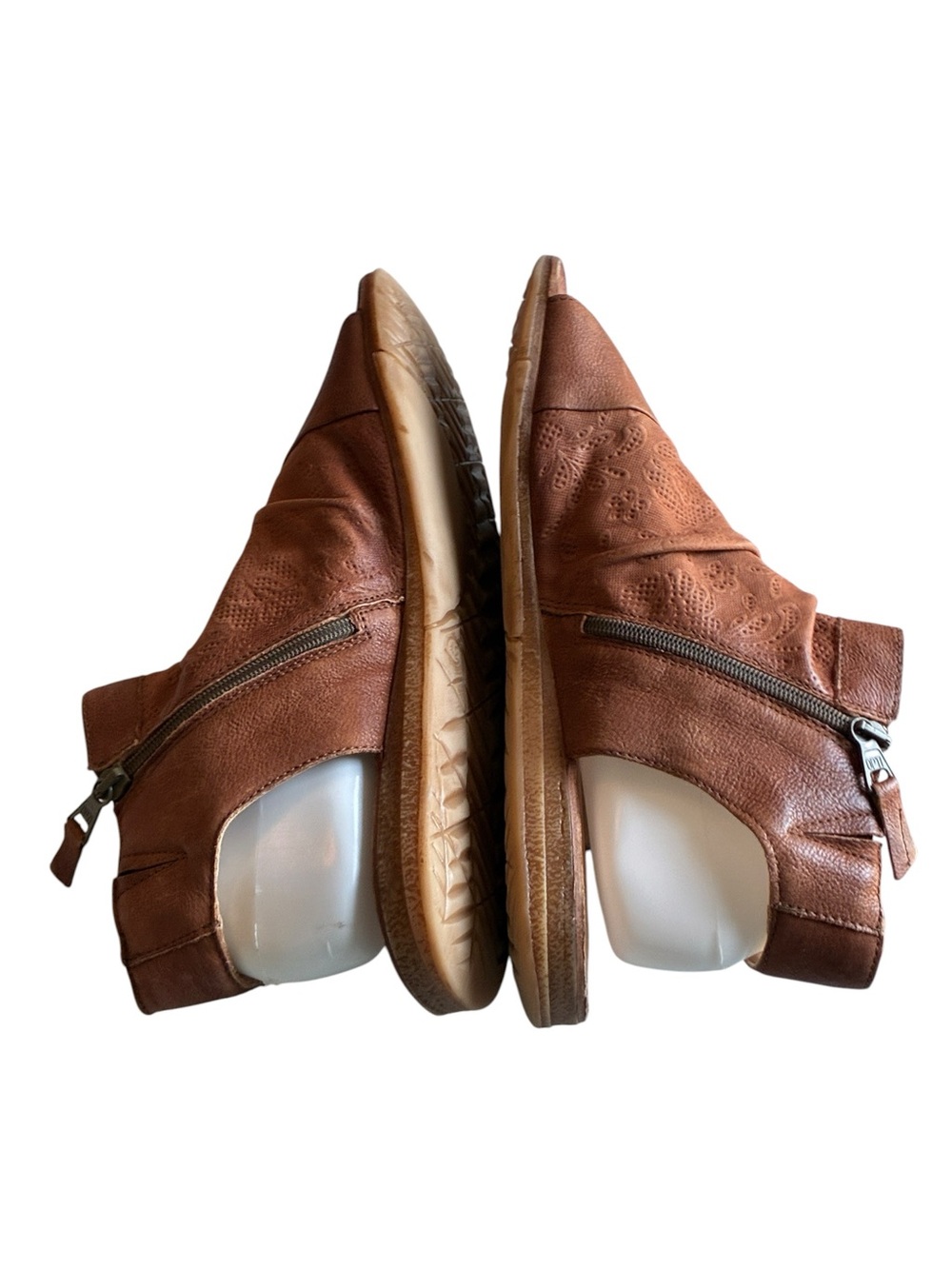 Miz Mooz Flaire Leather Open Toe Sandals Cognac Wide EU42 US 11 - Picture 5 of 10